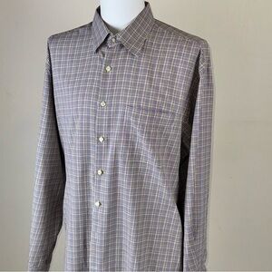 Peter Millar Men’s  XL Tan Plaid Long Sleeve Casual Button Down Shirt